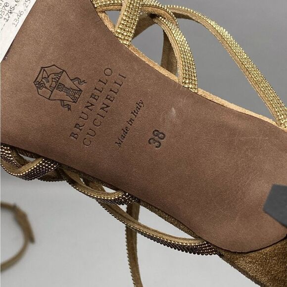 Brunello Cucinelli Monili Cage Square Toe Slingback Sandal size 38 - Picture 13 of 13